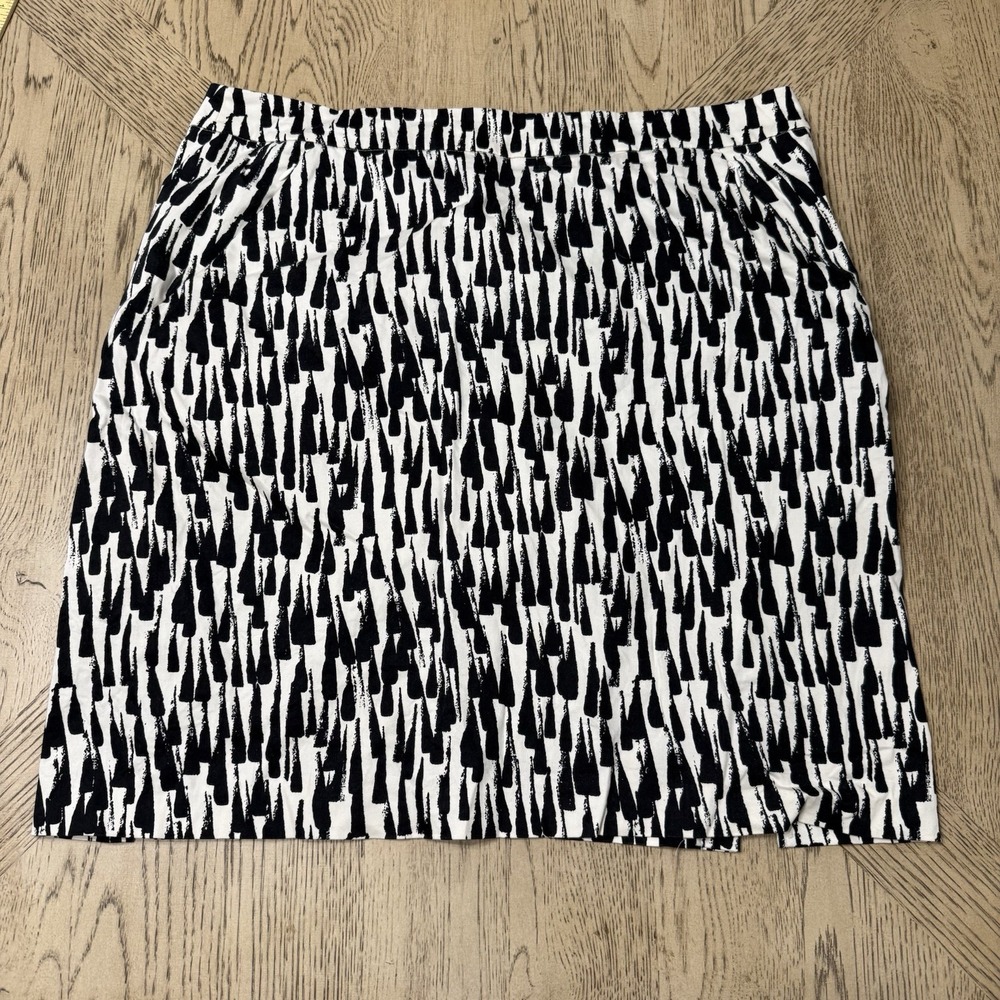 New York And Company Size 18 Black White Pencil Skirt Pockets‎